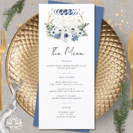 Menu Cristais de Lua Flores Boho Metafísico Casamento