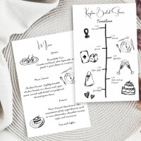 Menu cronograma do chá de panela desenhado à mão
