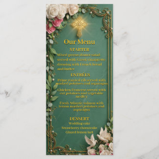 Menu Cruz de Ouro Verde Esmeralda Casamento Cristão