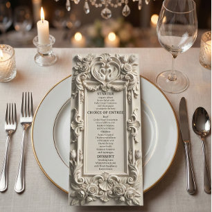 Menu Cume de Cisne do Renascimento Europeu Ornamentado