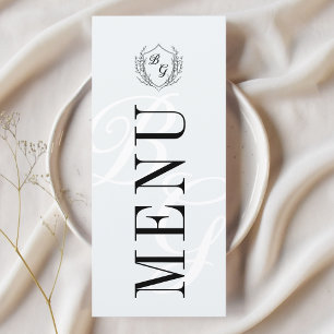 Menu Cume de Noiva Elegante Monograma Oversized Vintage