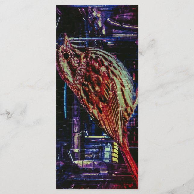 Menu Cyberpunk Sparrow em Neon Cityscape Bookmark (Frente)