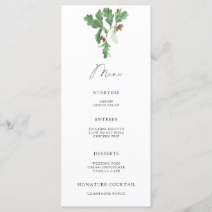 Menu da árvore de bolota