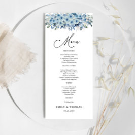 Menu da Cerimônia de Casamento Floral Blue Boho