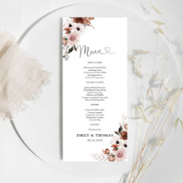 Menu da Cerimônia de Casamento Floral da Seda