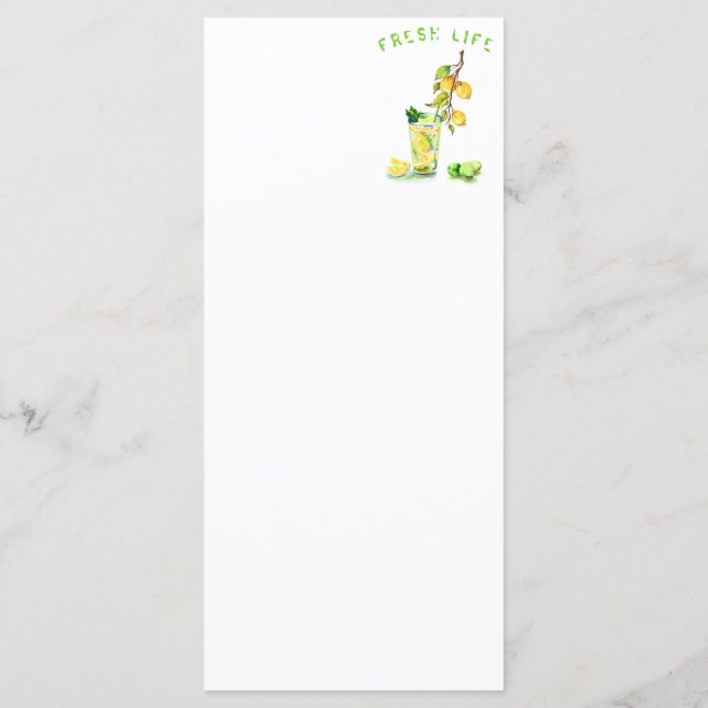 Menu da festa de verão com sumo Legal de limão (Verso)