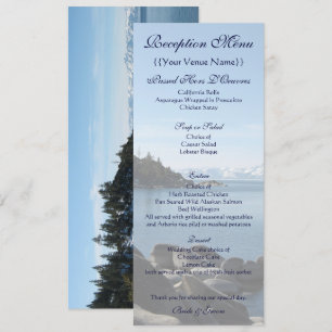 Menu da recepção de Lake Tahoe