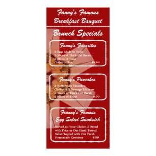 Menu da refeição matinal do banquete do pequeno