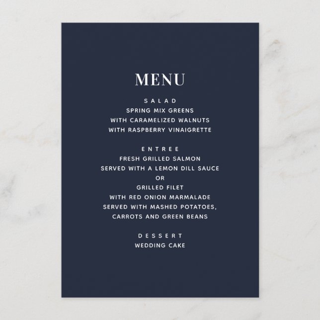 Menu Dahlias. Casamento floral naval. Flores de jardim  (Frente)