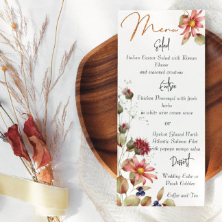 Menu Daisy Wildflower Floral Colorida