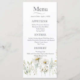 Menu Daisy Wildflower Wedding