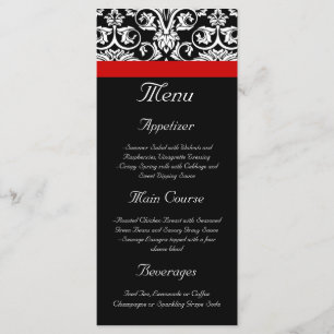 Menu Damasco Preto/Branco com Ênfase Vermelha em Corrid