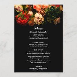 Menu Dark romantic moody elegant floral wedding