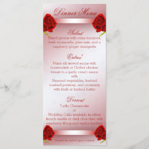 Menu das rosas vermelhas