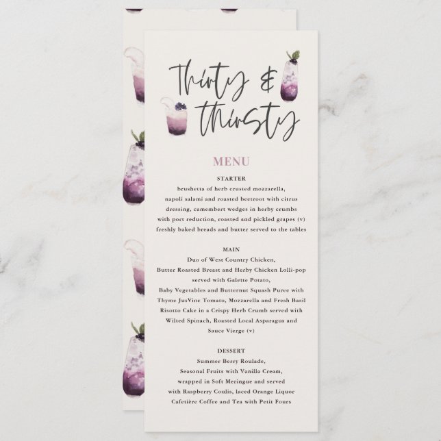 Menu de 30 e 30 anos (Frente/Verso)