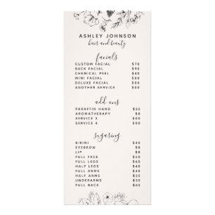 Menu de 3 Serviços Spa QR Code Botanical Blush