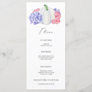 Menu de abóbora branca com aquarela