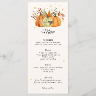 Menu de Ação de Graças de Modern Fall Pumpkins