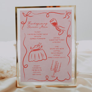 Menu de Ação de Graças Desenhado à Mão