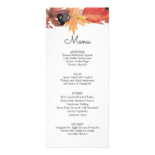 Menu de Ação de Graças do outono