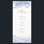 Menu de ágata azul pastel<br><div class="desc">menu personalizado</div>