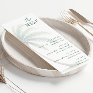 Menu de Água-Marinha Tropical de Palmeira em Aquar