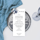 Menu de altura plural azul e Marinho<br><div class="desc">Combine seu casamento ou convites de festas ou tema com seus lindos Menus Azuis e Marinhos Altos Florais. Feita com pintura manual,  cor d'água,  flores e bagas azuis e marinhos empoeiradas. Excelente para o inverno,  rusticidade,  outono,  praia e Casamentos e Festas com Temas Azuis.</div>