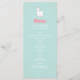 Menu de aniversário de festa do Llama