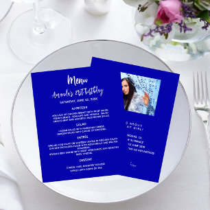 Menu de aniversário Real Azul Fatos de diversão Re
