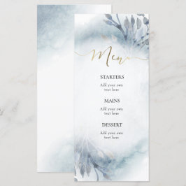 Menu de aquarela azul empoeirado