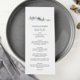 Menu de Aquarela Floresta Verde