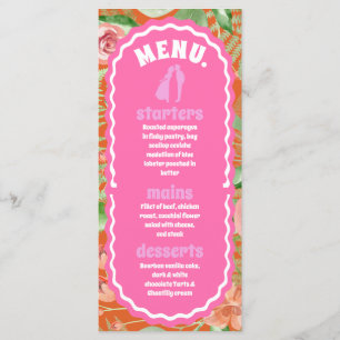 Menu de Arca Floral Mineral Laranja Moderna