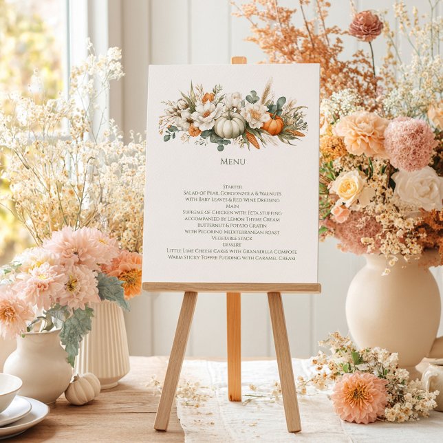 menu de arranjo floral boho outono (Criador carregado)