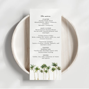 Menu de Árvore de Palm de Aquarela de Praia