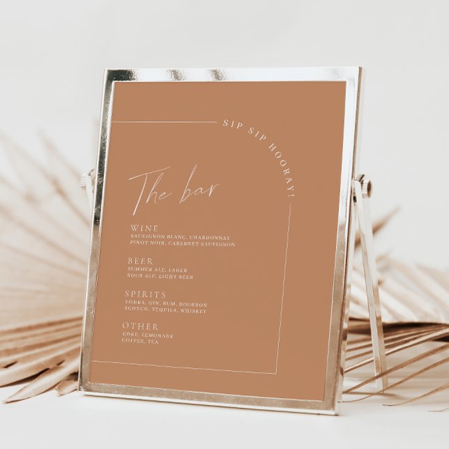 Menu de Bar de Casamento da Caligrafia Minimalista (Criador carregado)