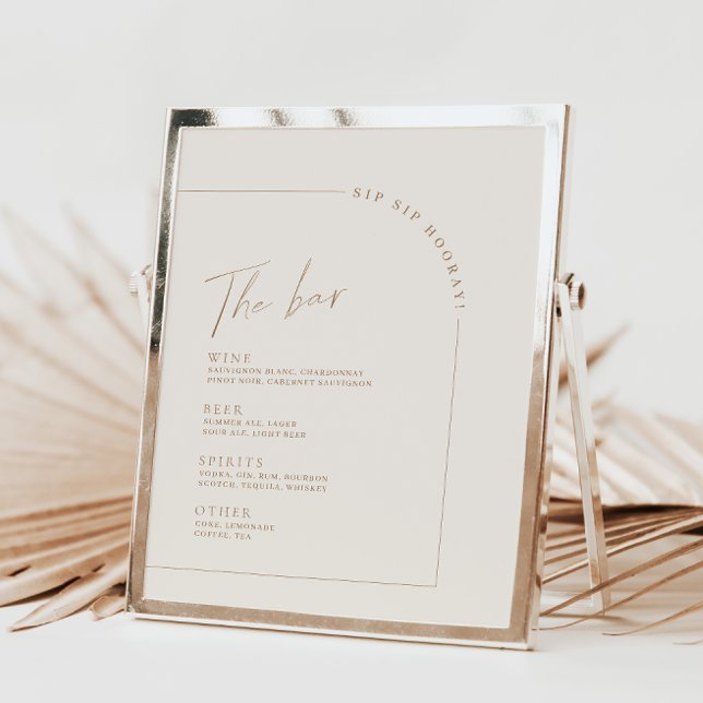 Menu de Bar de Casamento de Caligrafia Minimalista (Criador carregado)