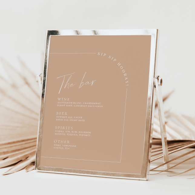 Menu de Bar de Casamento de Caligrafia Minimalista (Criador carregado)