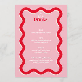 Menu de Bar de Casamento Moderno Minimalista | Men