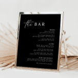 Menu de Bar Mínimo Negro Elegante<br><div class="desc">Projetado para coordenar com a Coleção de Convite Caseiro "Puro". Para alterar os detalhes, clique em "Detalhes". Para mover o texto ou alterar o tamanho, a fonte ou a cor, clique em "Editar usando a Ferramenta de Design". Visualize o link de coleção nesta página para ver todos os itens correspondentes...</div>