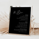 Menu de Bar Negra Minimalista Moderno<br><div class="desc">Projetado para coordenar com a Coleção de Convite Caseiro "Puro". Para alterar os detalhes, clique em "Detalhes". Para mover o texto ou alterar o tamanho, a fonte ou a cor, clique em "Editar usando a Ferramenta de Design". Visualize o link de coleção nesta página para ver todos os itens correspondentes...</div>