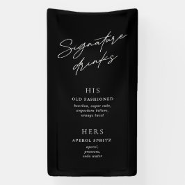 Menu de Bar preto e branco minimalista da assinatu