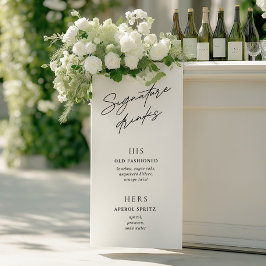 Menu de Bar preto e branco minimalista da assinatu