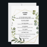 Menu de Beijing de Folhas Verdes Tropicais<br><div class="desc">Este cardápio das folhas verdes tropicais é perfeito para uma simples recepção de casamento. A design apresenta lindas folhas verdes pintadas à mão,  enfeitando um quadro geométrico dourado.</div>