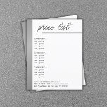 Menu de beleza da linha prateada branca minimalist<br><div class="desc">Design de modelo de folheto de menu elegante para profissionais de beleza. Simples design elegante com falso prata/linha preta e fundo branco. Design elegante e limpo. Se precisar de ajuda para personalizar este produto,  entre em contato conosco.</div>