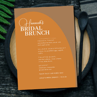 Menu de Brunch Mínimo do Script de Boho do Terraco
