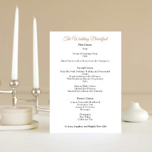 Menu de café da manhã de casamento Inglês estilo R