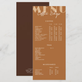 Menu de Café Minimalista Moderno