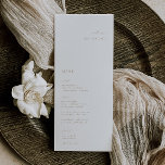 Menu de Cartão de Local de Casamento de Beige Mini<br><div class="desc">Elegante minimalista,  cartão de visita de casamento e cardápio. Características,  tipografia bege moderna e suporte a cores sólidas.</div>