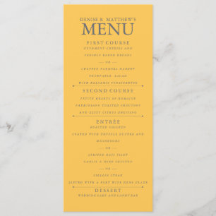 Menu de Casamento Amarelo Daffodil de 4" x 9"