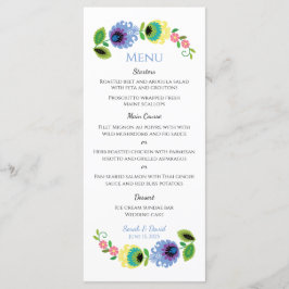 Menu de Casamento Amarelo das Flores de Folha Polo